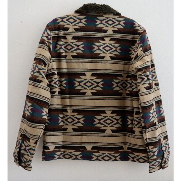 Billabong ABYJK00184 Men's Sz L Gravel Brown Multi Barlow Sherpa Jacket - Picture 2 of 14